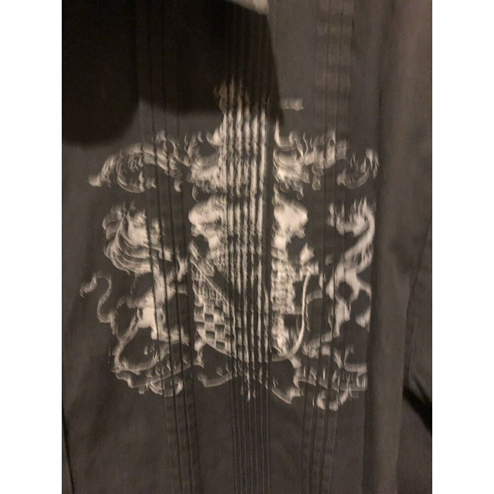 Pronto Uomo Button Down Graphic Shirt Black Size XL X Large 100% Cotton - Picture 4 of 8